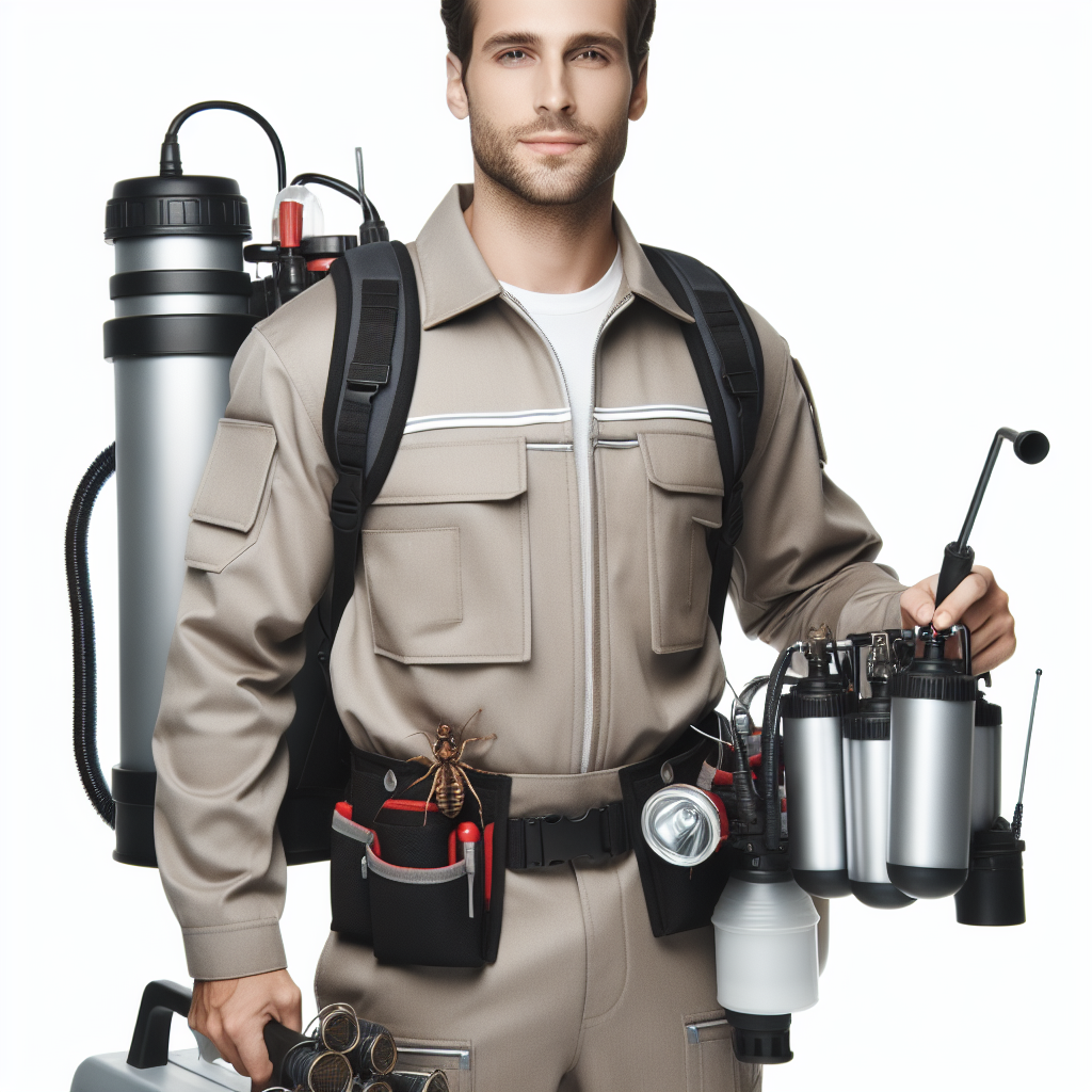 Realistic stock image of pest control technician.